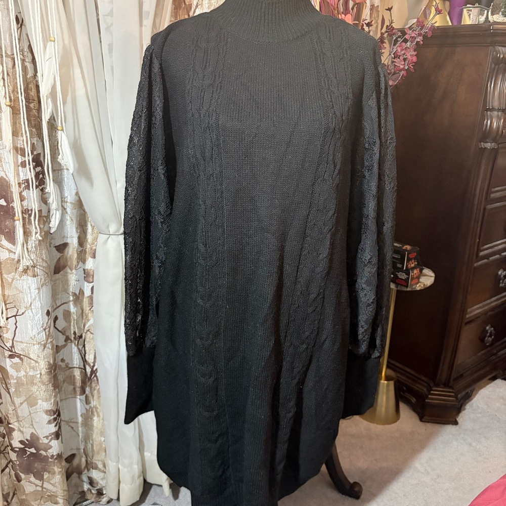 Elegant Black Women's sweater dress